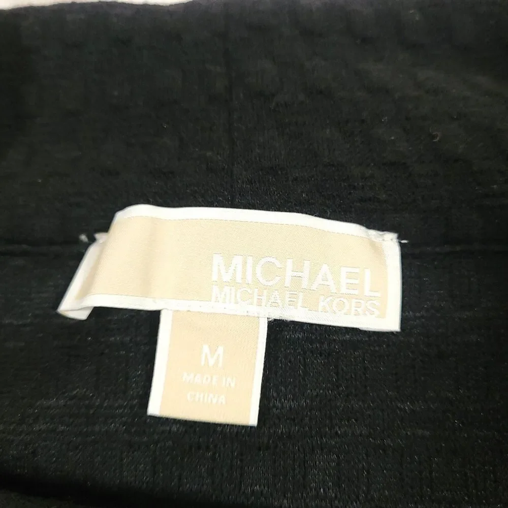 Textured Knit Square‎ Neck Michael Kors Top M Black Chunky Straps Career Goth